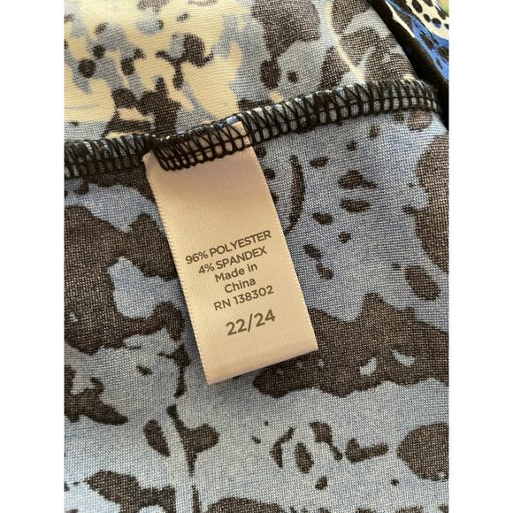 Avenue Plus‎ Size 22/24 Coblat Blue, Black and White Print Dress – Flirty & Chic - Picture 7 of 7